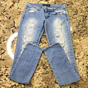 Size 5 X 32 Seductions Sirens Women’s Denim Jeans Skinny Distressed Rips CN